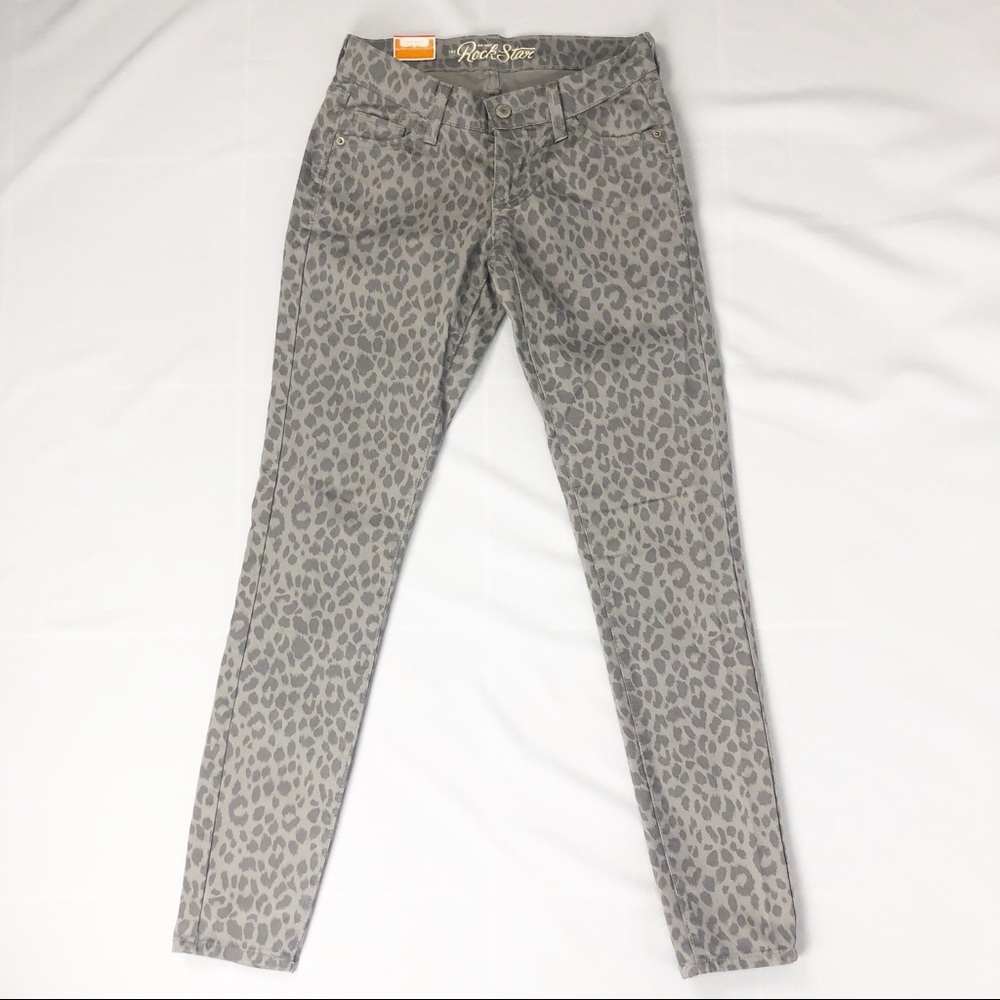 NWT Old Navy RockStar Gray Animal Skinny Jeans Sz2